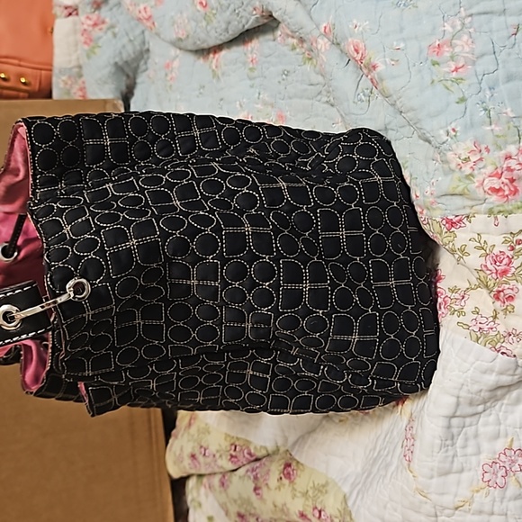 Kate Spade New York Black Fabric and Fuchia Suede Interior. - Picture 4 of 13